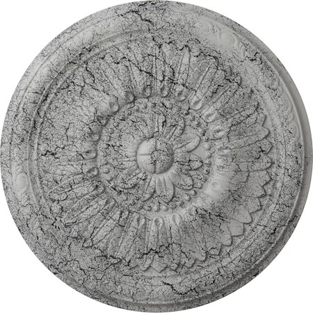 Temple Ceiling Medallion (Fits Canopies up to 9 1/4"), 24"OD x 1 5/8"P, Ultra Pure White Crackle